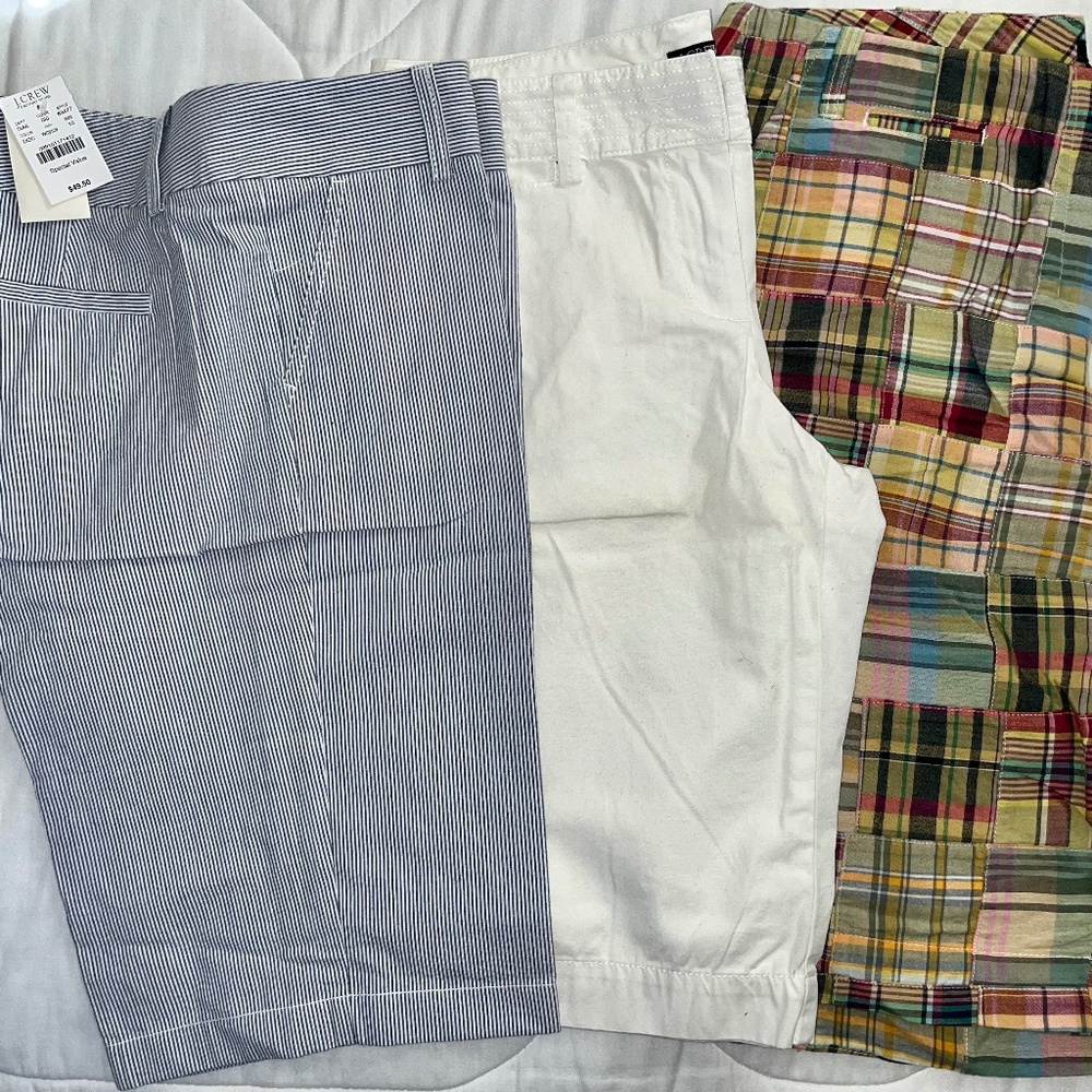 J. Crew Chino Short, City Fit, Size 10, 9 in - SEERSUCKER (NWT)